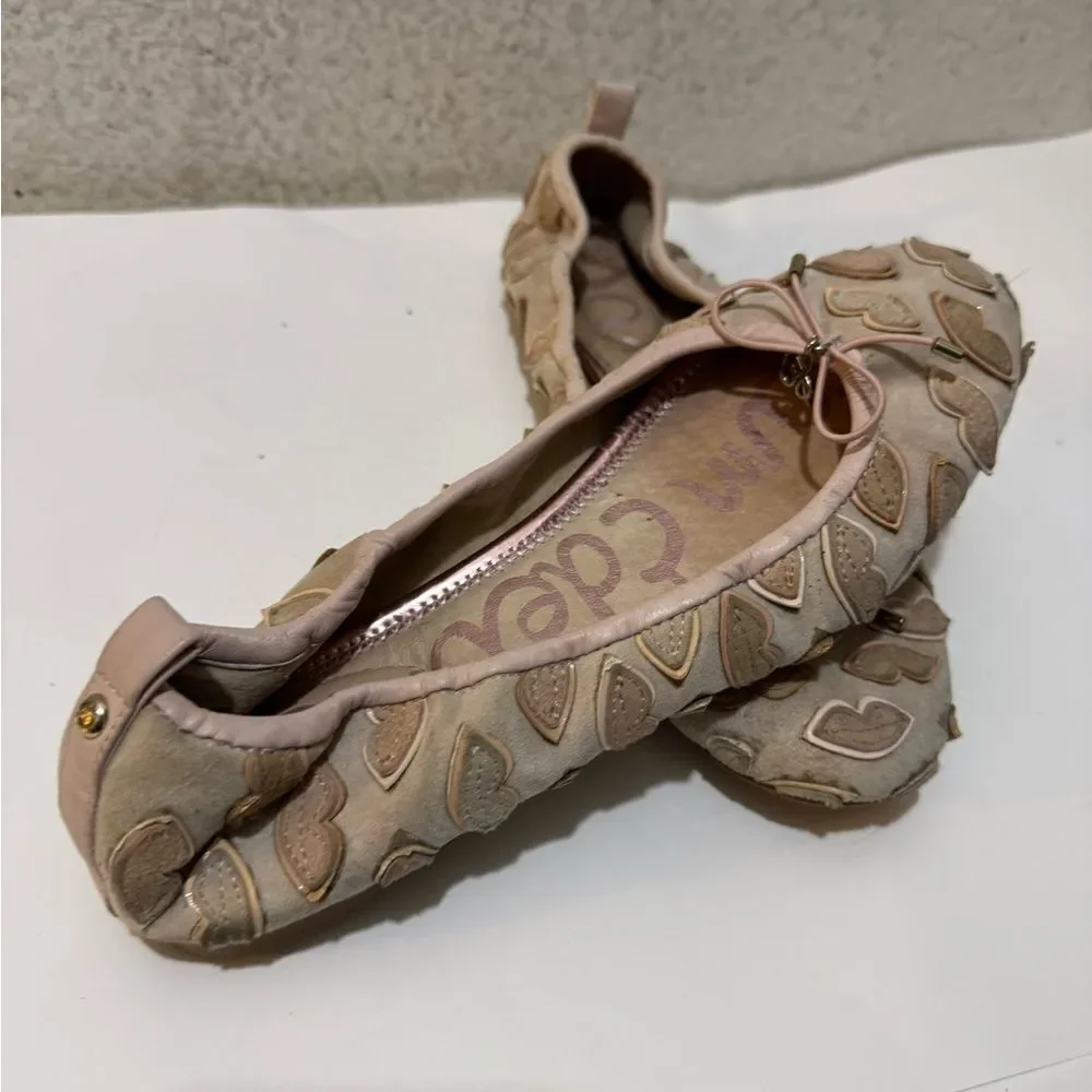 Sam Edelman pale pink Suede kisses ballet flats size 7.5